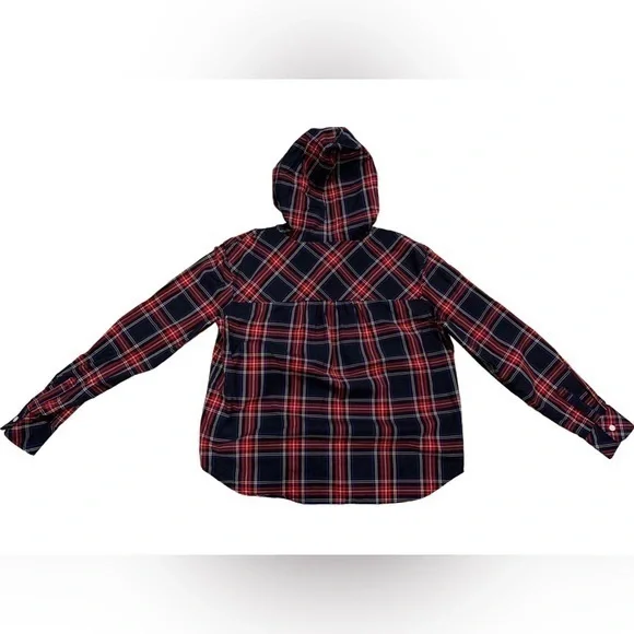 Tommy Hilfiger Women‎ Sz: Small Hoodie Red & Blue Plaid Button Down - Picture 3 of 3